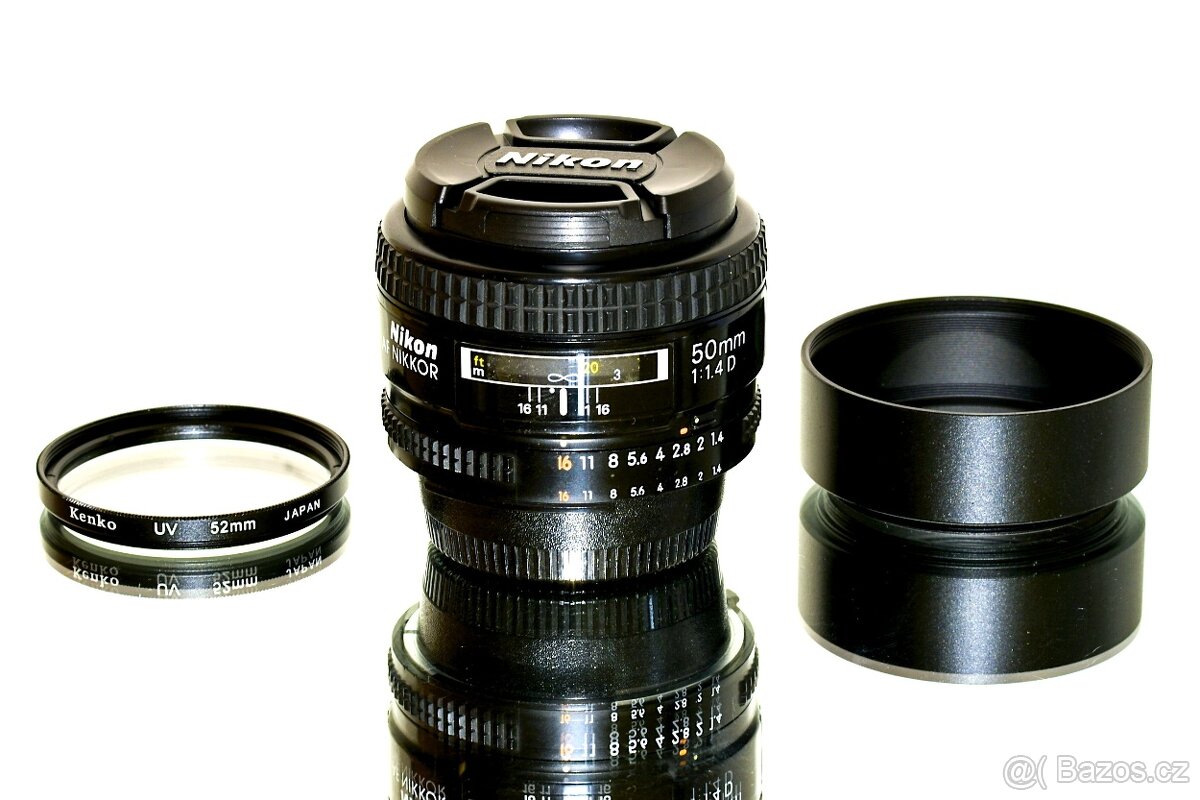 Nikon AF Nikkor 50mm 1,4D Japan + UV filtr TOP STAV