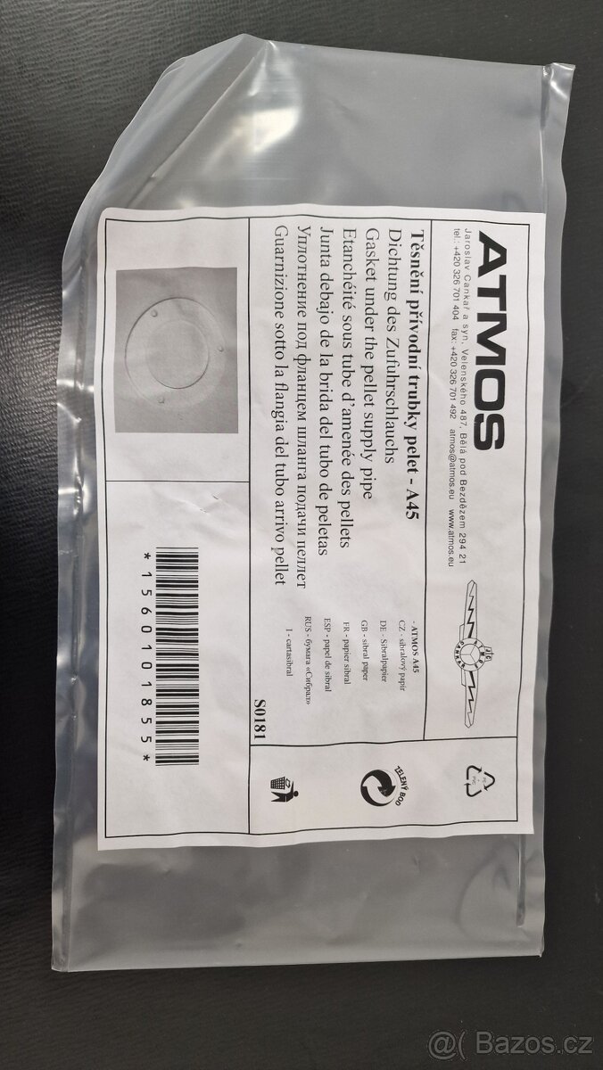 ATMOS - Těsnění přívodní trubky pelet - A45 - S0181
