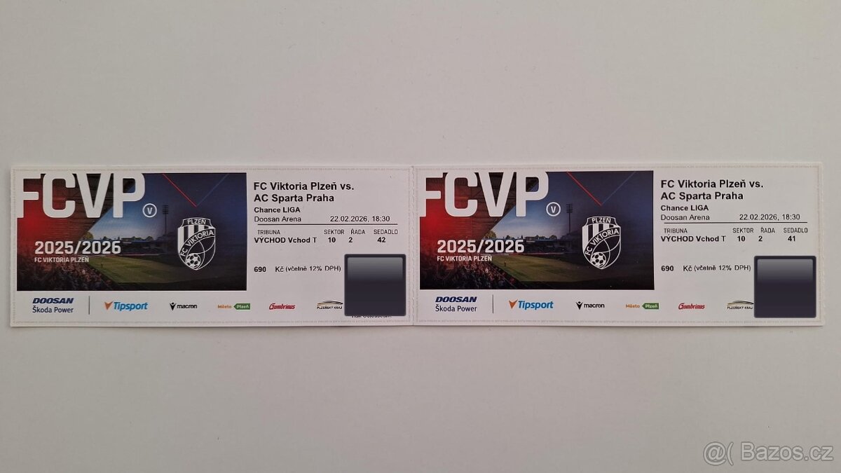 Vstupenky Plzeň - Sparta