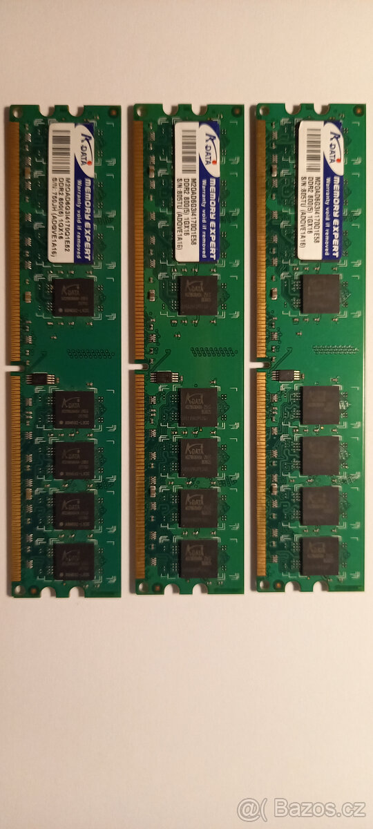 Paměti Adata 3x 1GB M2OAD6G3I4170Q1E52
