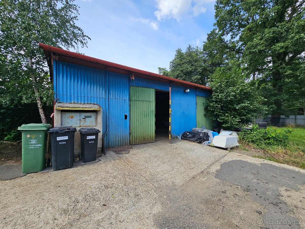 Pronajmu plechovou halu 13x5m + možnost další plochy, Doksy