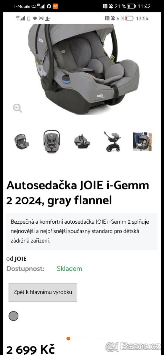 Autosedačka (vajíčko) a základna do auta