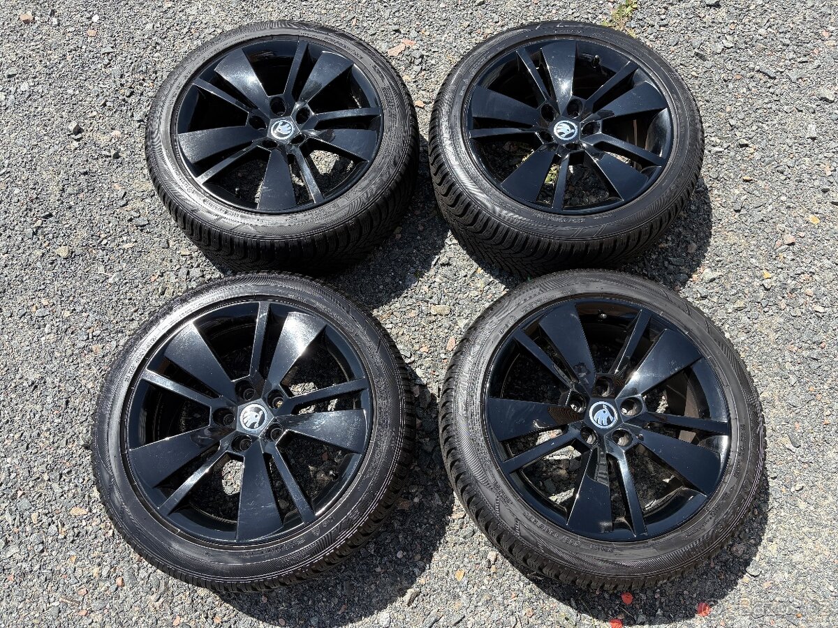 235/45r18 ZIMNÍ SADA ŠKODA SUPERB 8JX18 ET44 ZÁNOVNÍ PNEU