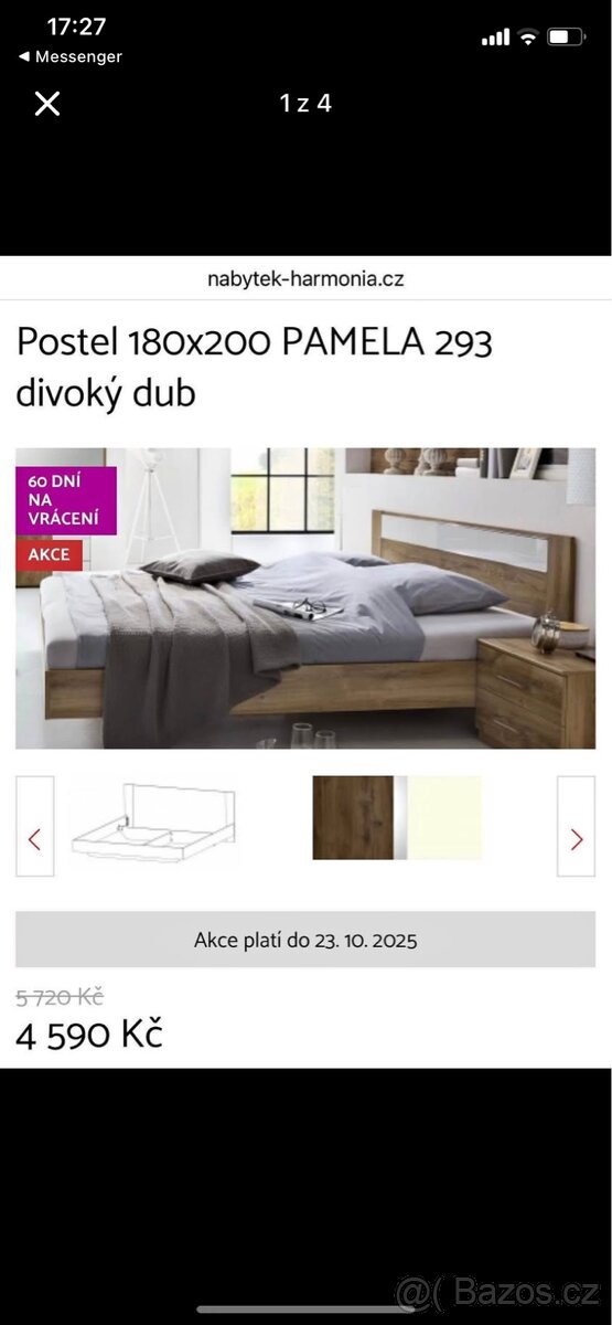 Manželská postel 180x200