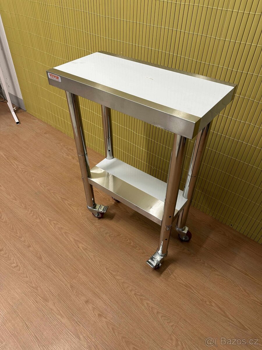 nerezový pojízdný stolek VEVOR