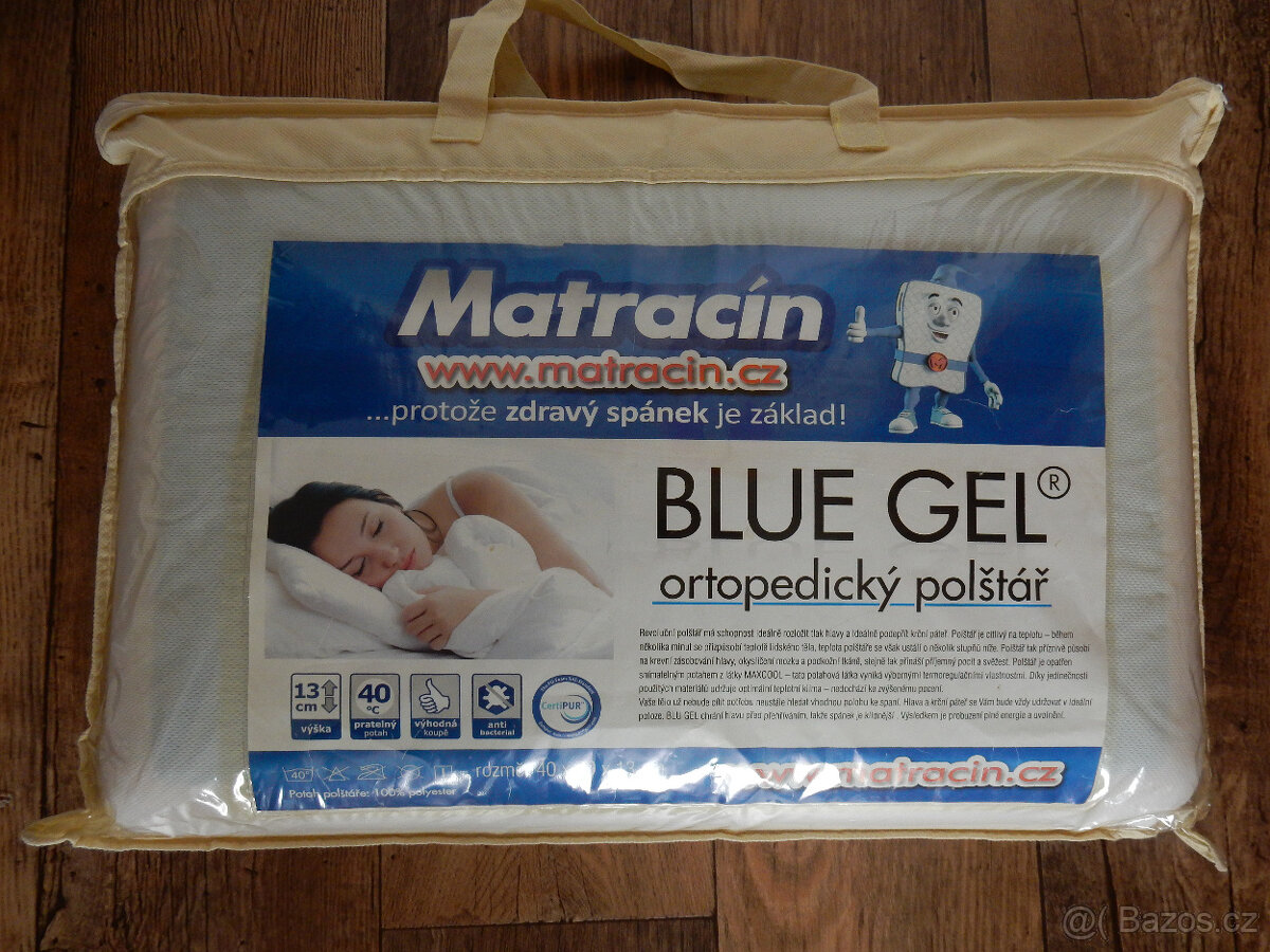 Polštář z paměťové pěny a gelem 60x40cm Matracín