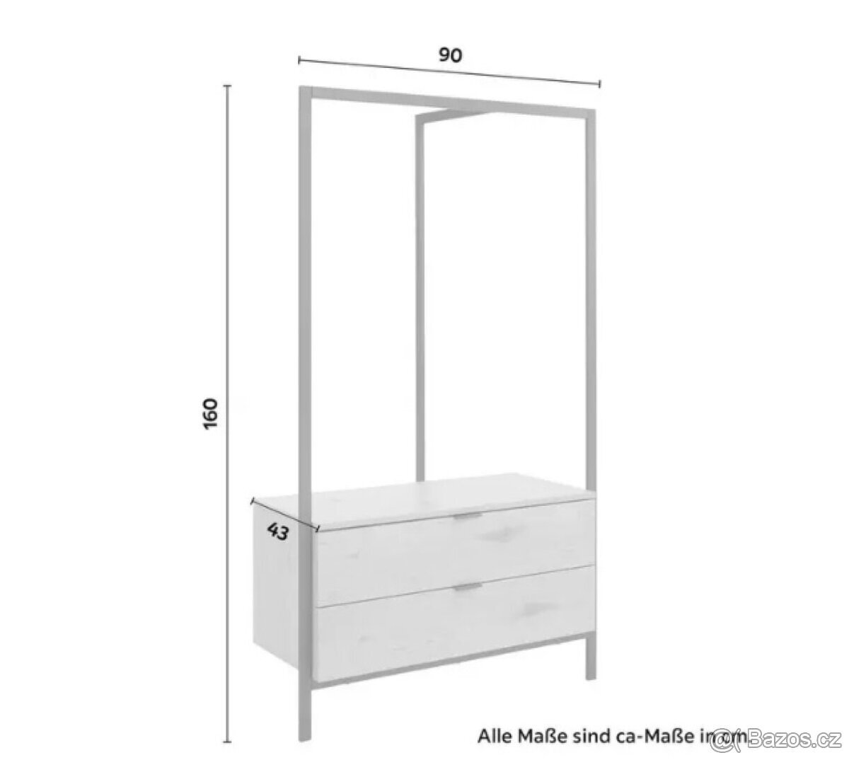 Věšák se šuplíky 2x skříň