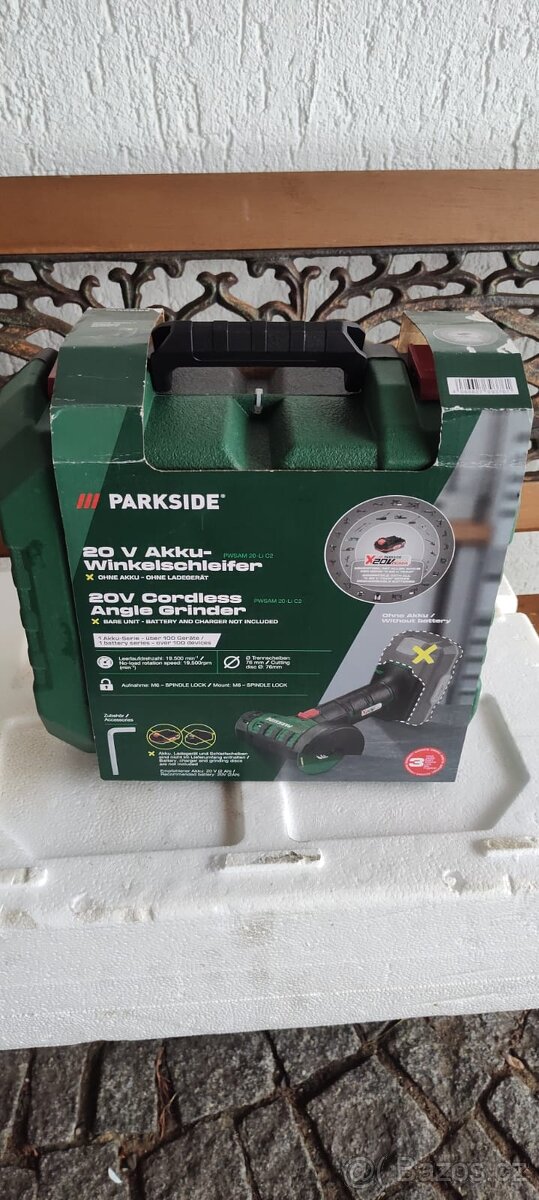 Úhlová bruska Parkside Aku 20 v