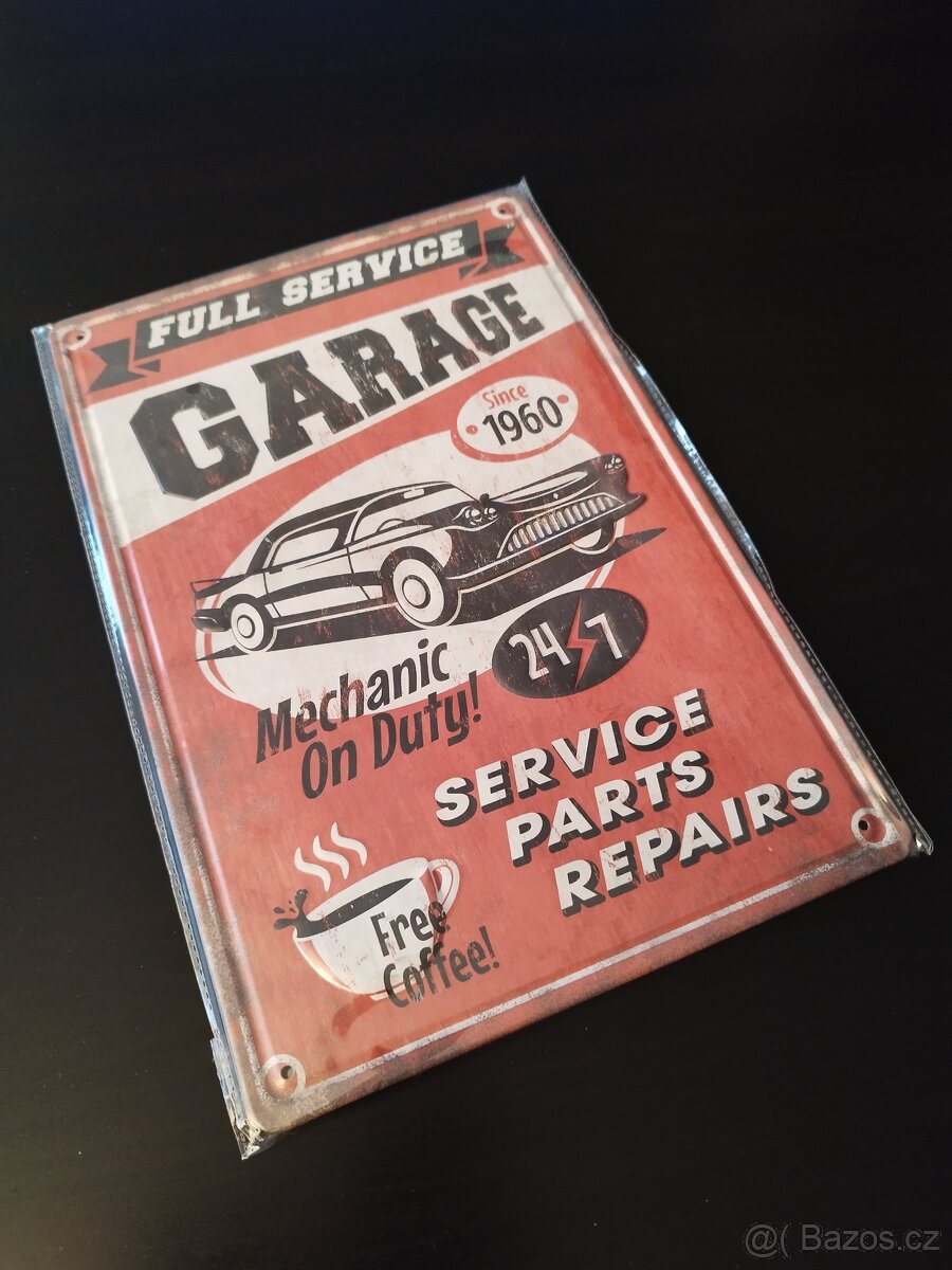 Plechová cedule Garage Service