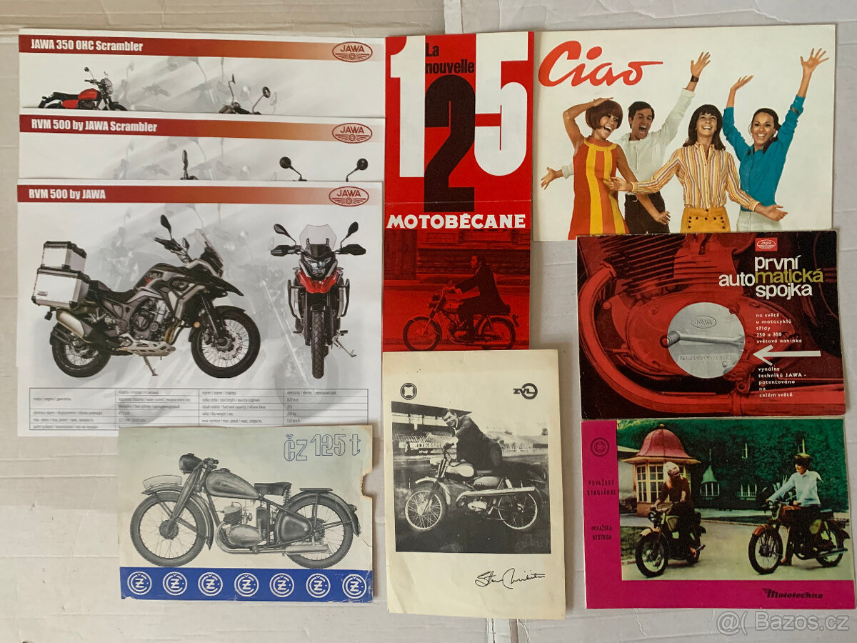 Prospekty ČZ, Jawa, Piaggio Ciao a Motobécane