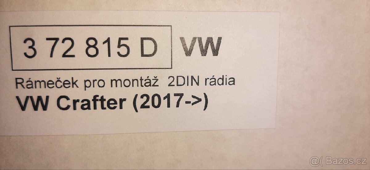 vw crafter 2din rámeček