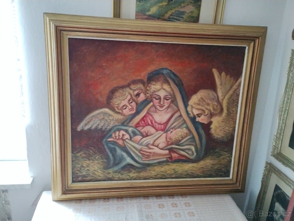 Obraz Panna Marie a Ježíš Karel Trapl 1975