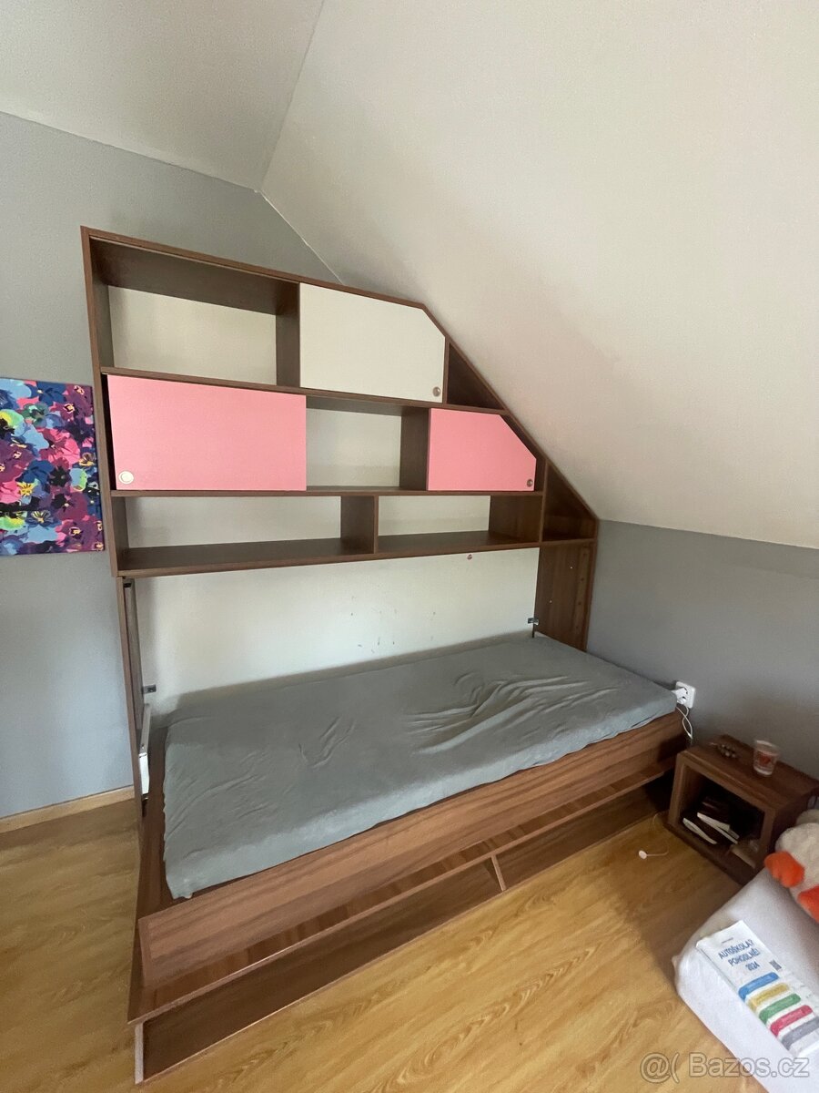 Výklopná postel se skříní (na míru)