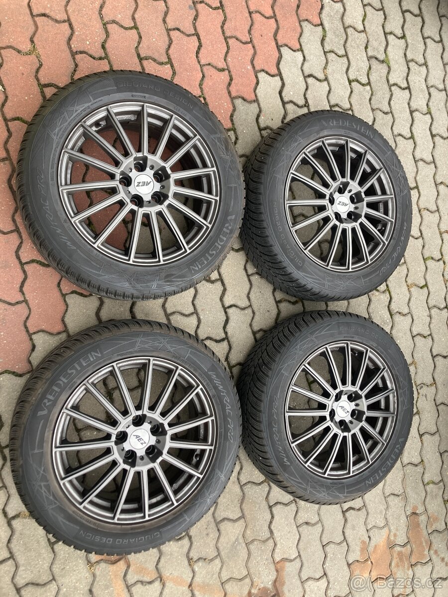Sada alu kol z Seat 5x112, pneu zimní 235/55/18