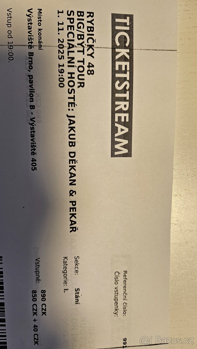 Rybičky 48 BIG/BÝT Tour 1.11.2025 Brno 2ks