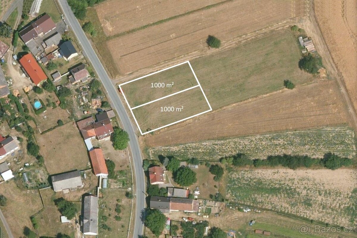 Prodej stavebního pozemku 1000 m2, Horní Kozolupy