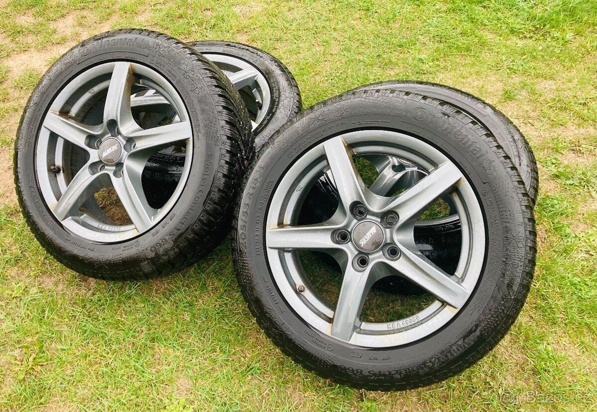 Atraktivní alu sada Škoda 205/55 R16, velmi pěkná