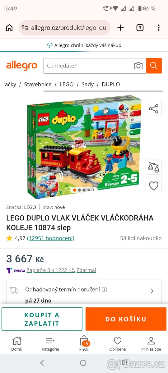 Lego Duplo vláčkodráha 10874