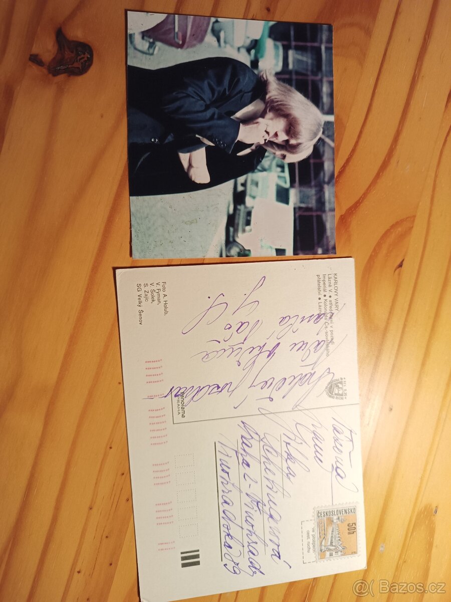 Jiří Schelinger, podpis, foto, pohlednice,autogram, rukopis