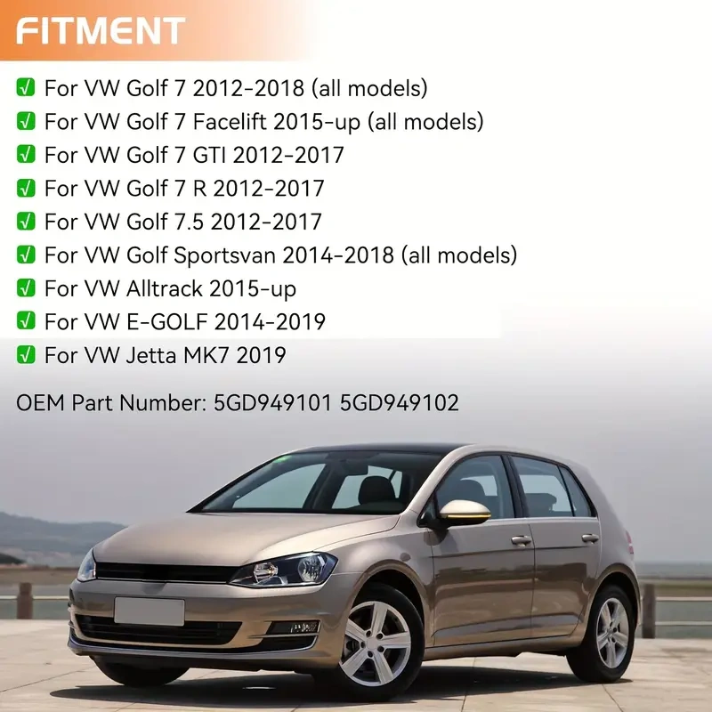 Dynamické blinkry LED VW Golf 7 VII MK7.5 JETTA MK7