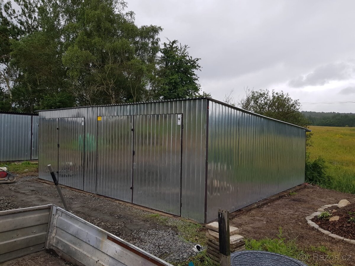 Plechová garaz 6x7m