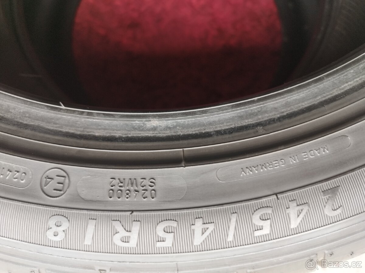 2ks.letní 245/45r18 DUNLOP SP Sport maxx GT vzorek.5mm