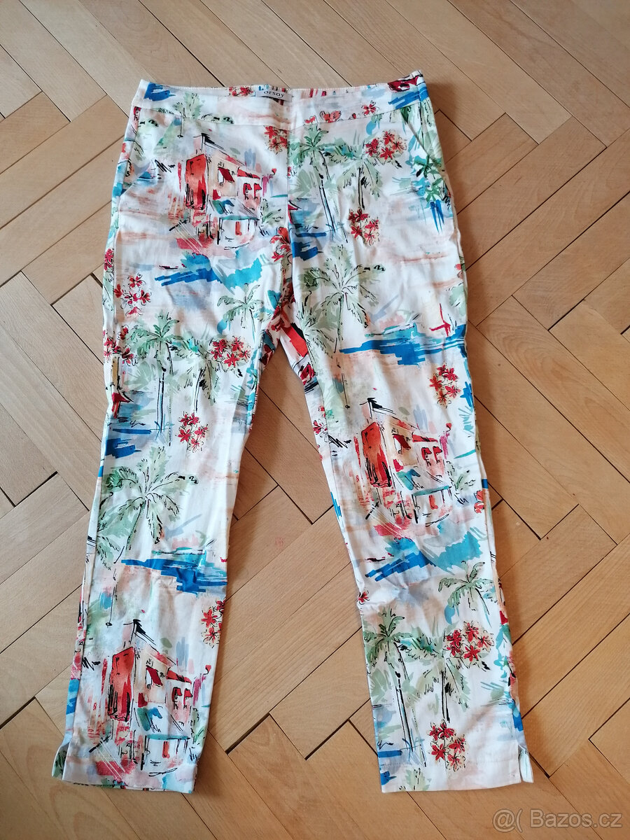 Nové dámské 7/8 kalhoty tropický motiv zn. Orsay