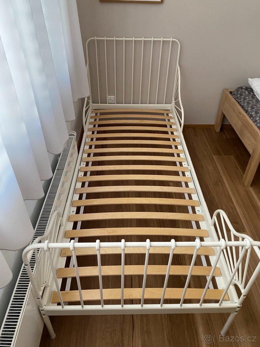 Prodloužitelna postel IKEA MINNEN, bílá, 80×200 cm, 2ks
