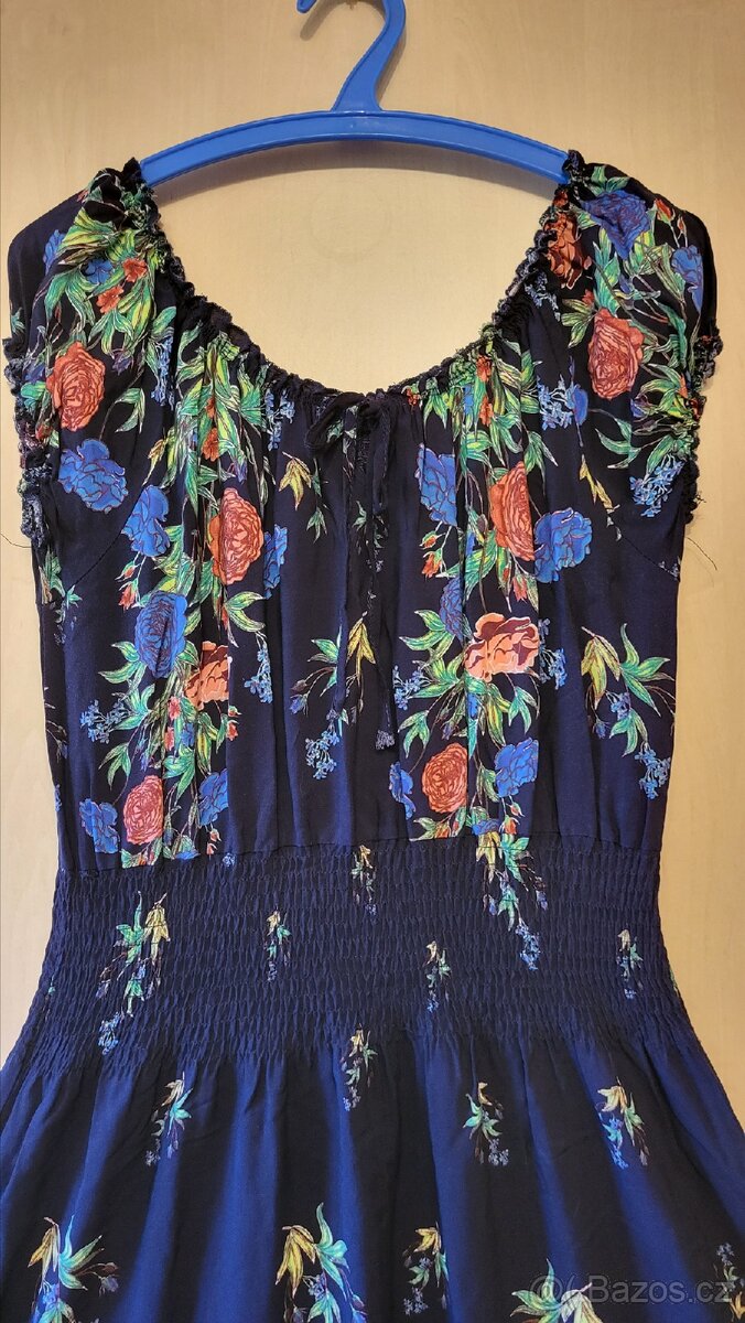 Dlouhé letní šaty modré, vel.XL