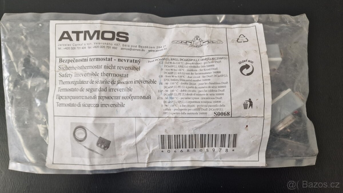 ATMOS - Bezpečností termostat - nevratný - S0068