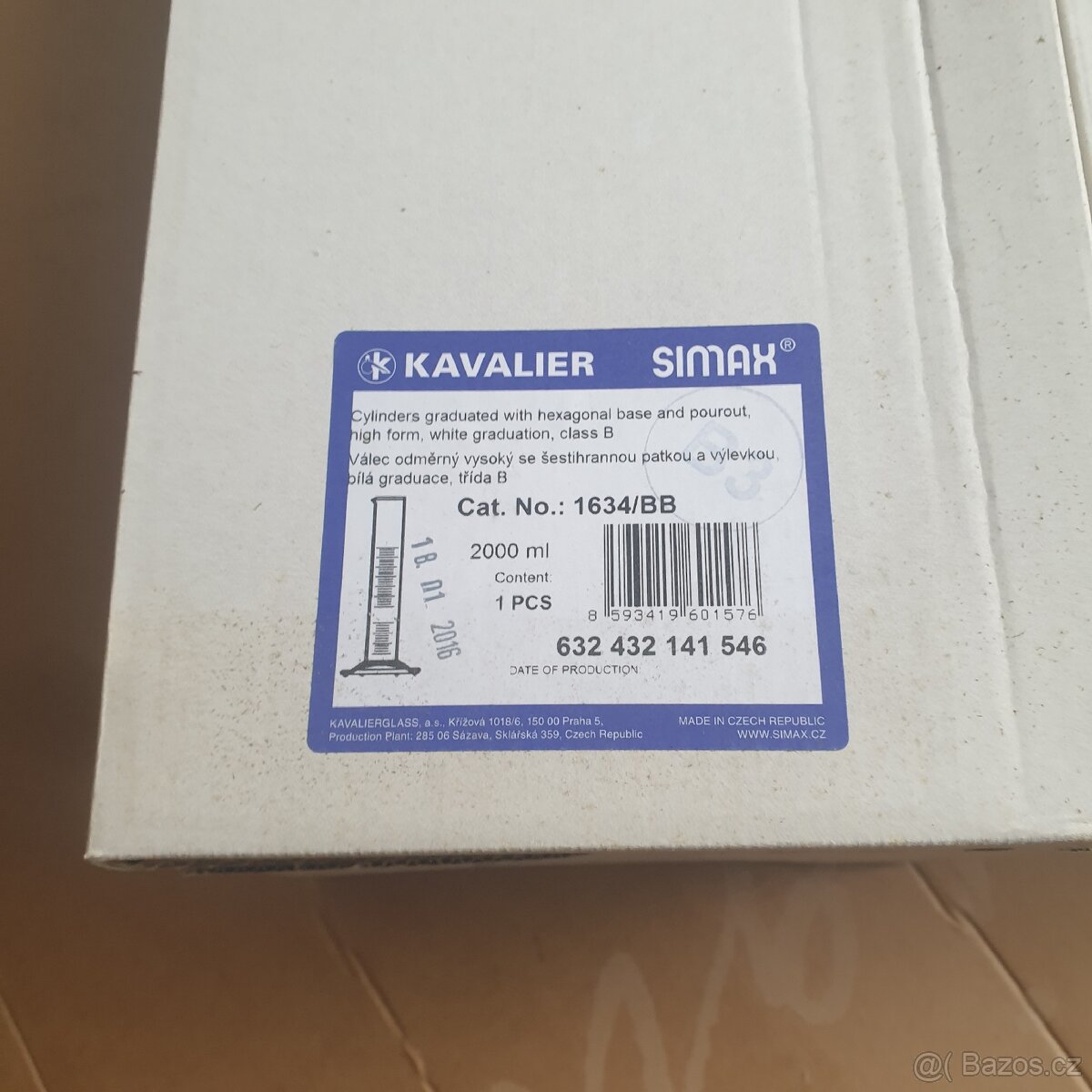 Laboratorní sklo Kavalier odmerný válec