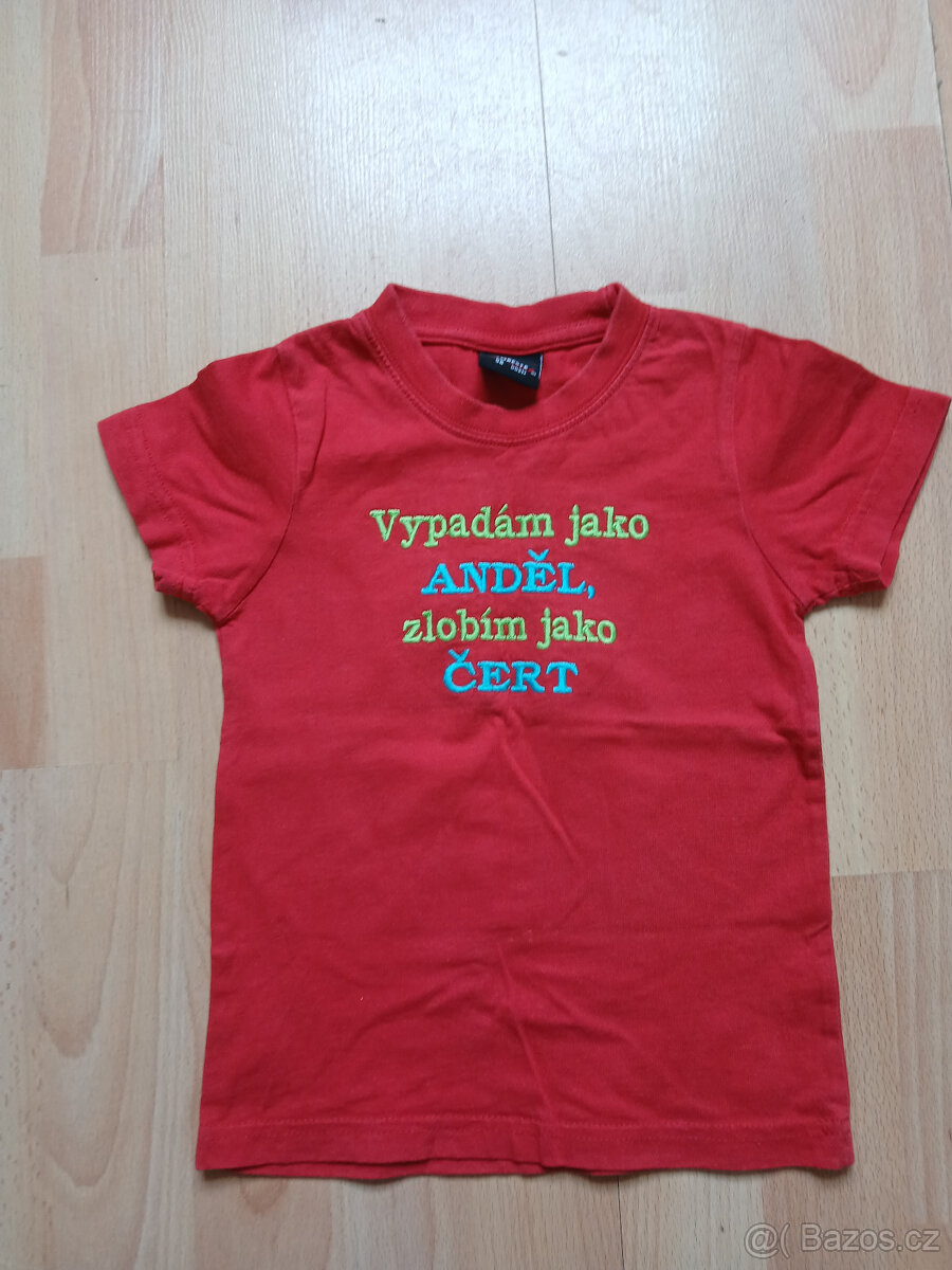 dětské tričko vel. 92"vypadám jako anděl, zlobím jako čert