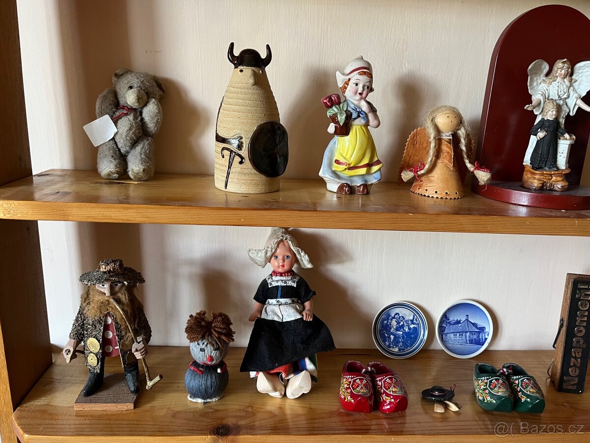 Porcelán, postavičky, talířky
