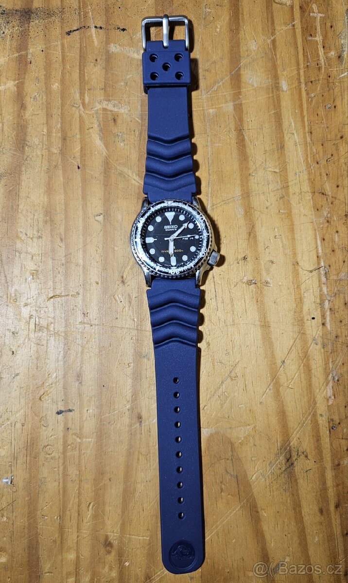 Modrý gumový řemínek 22mm pro hodinky SEIKO

