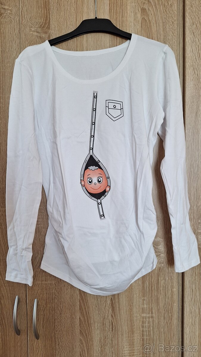 Těhotenské bílé triko