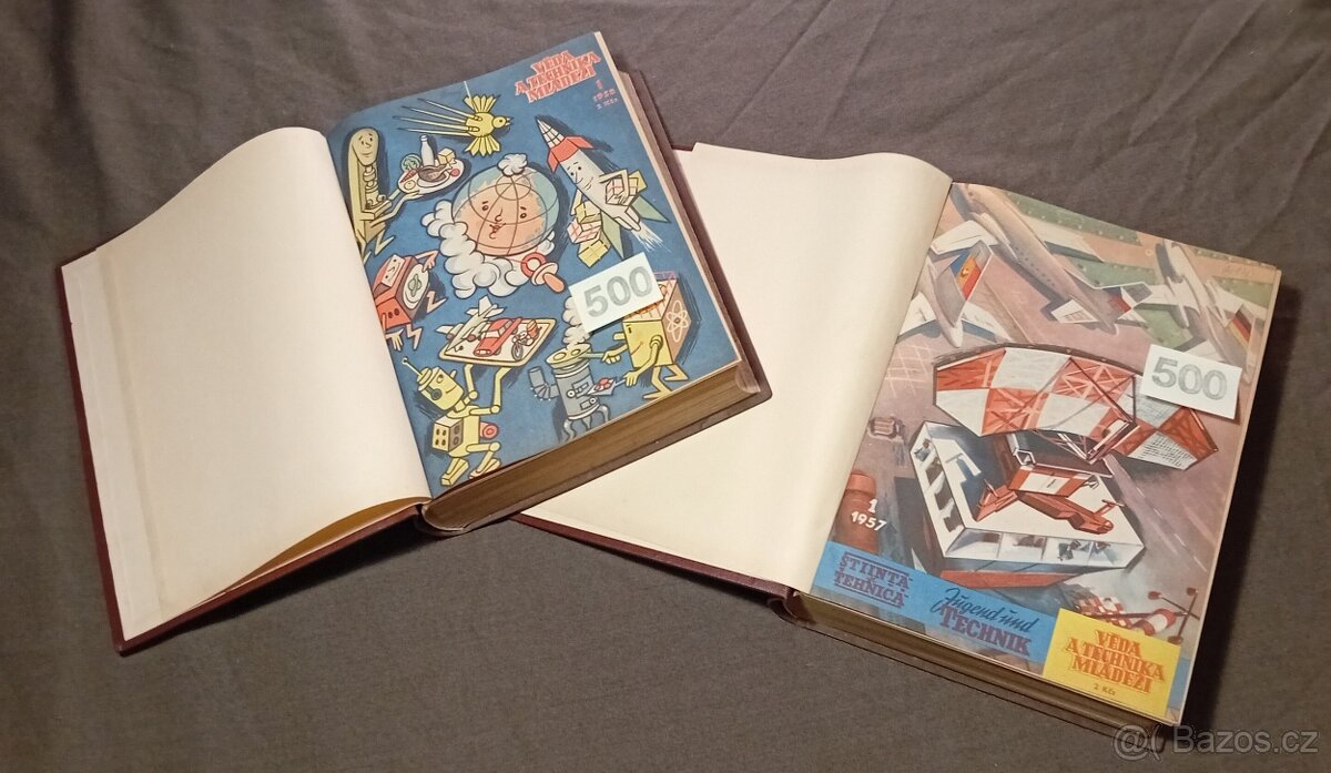 VĚDA A TECHNIKA MLÁDEŽI 1957, 1958 - SVÁZÁNÉ 2 ROČNÍKY