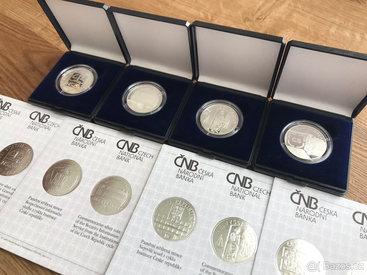 Pamětní stříbrné mince 100,- ČNB Instituce České republiky