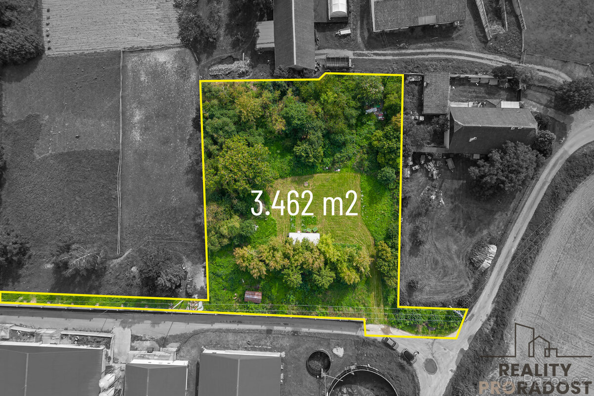Prodej pozemku pro bydlení, 3 462 m2, okraj obce, Podolí u B