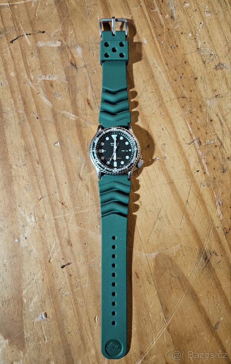 Zelený gumový řemínek 22mm pro hodinky SEIKO

