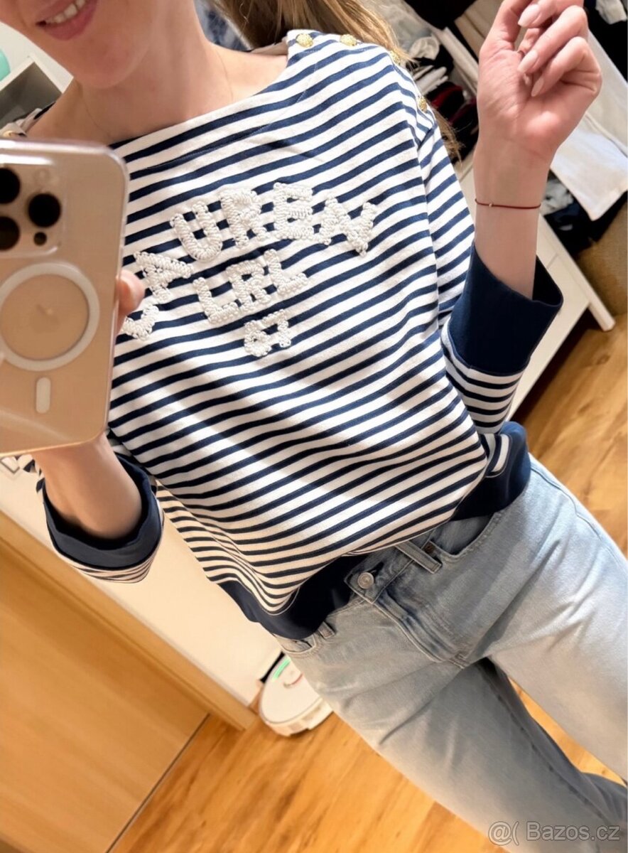 Dámská mikina Ralph Lauren se zlatými knoflíky