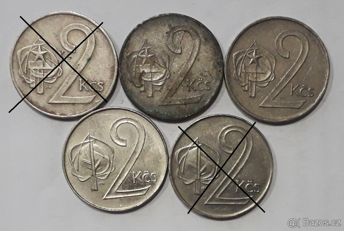 2 koruny 1980 a 1991