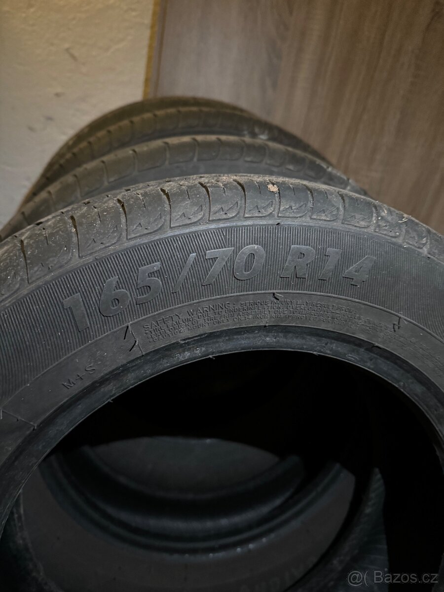 Letní pneumatiky 165/70 R14 – velmi dobrý stav