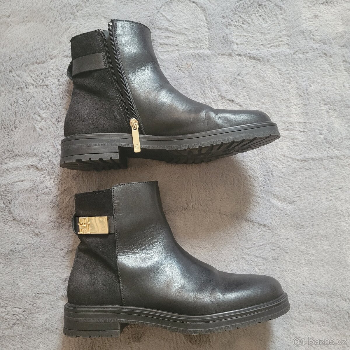 Dámské kožené nízké kozačky Tommy Hilfiger