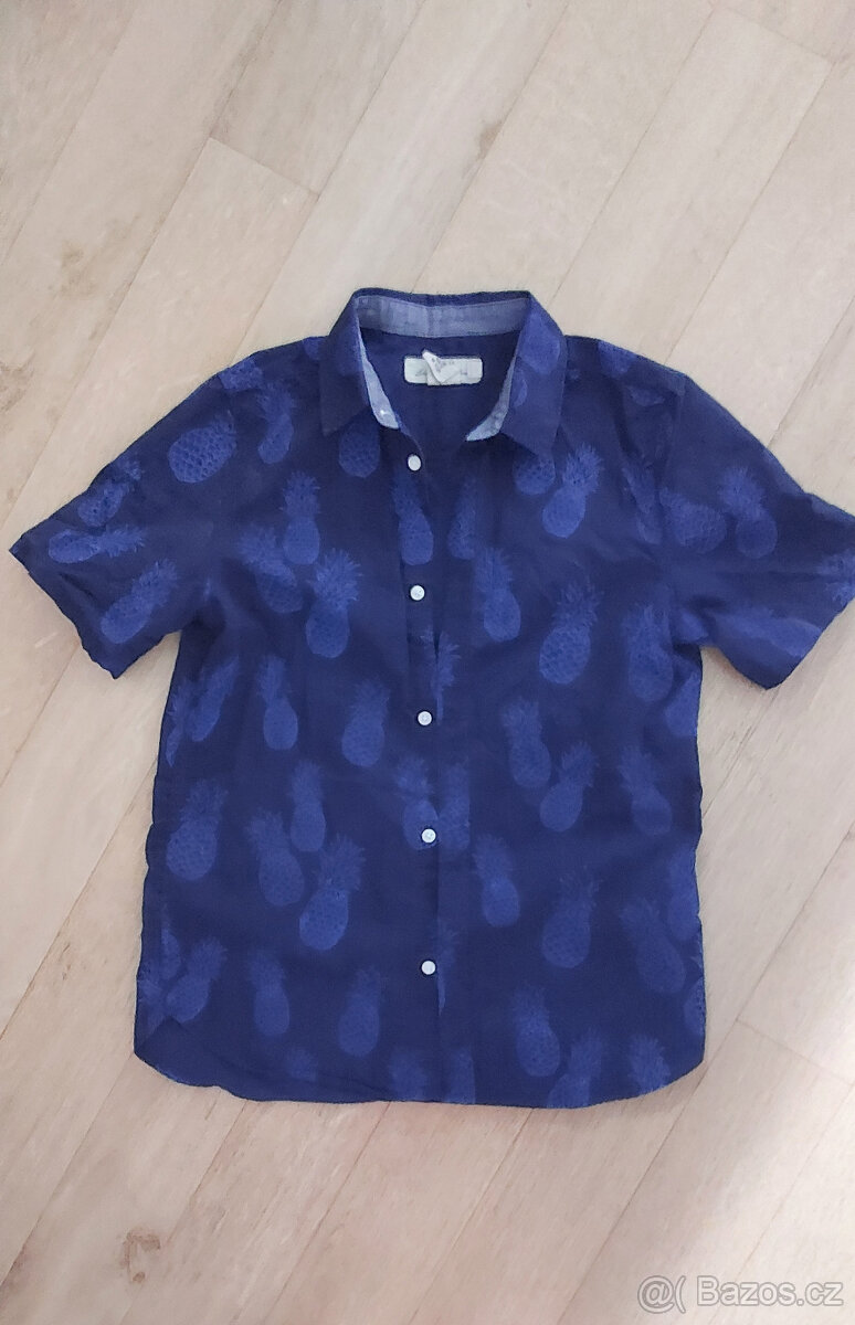 Chlapecká košile H&M modrá, ananas, 152