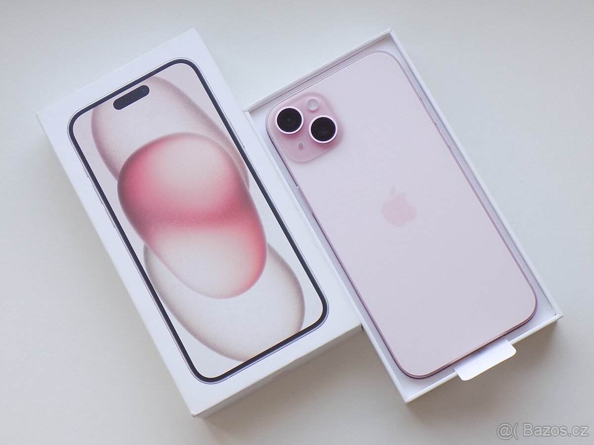 Apple iPhone 15 Plus 128GB Růžový - ZÁRUKA - 100% BATERIE
