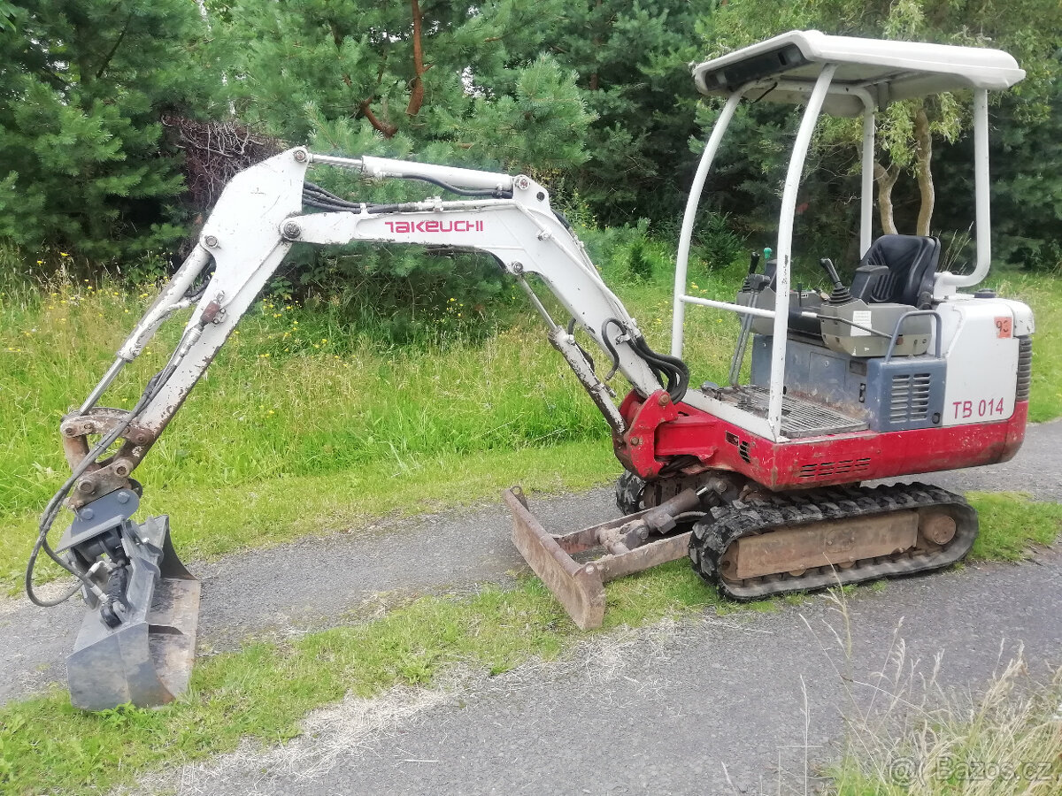 Minibagr Takeuchi TB 014, r.v. 2006, ve velmi dobrém stavu