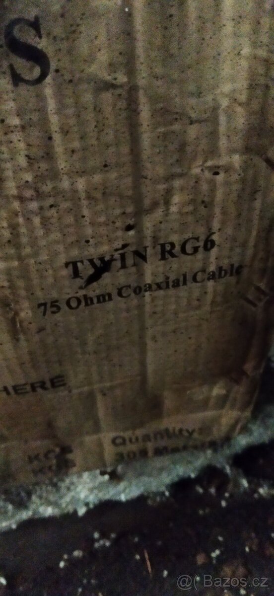 Prodám dvojitý koaxiální kabel Twin RG6 75Ohm,chráničku