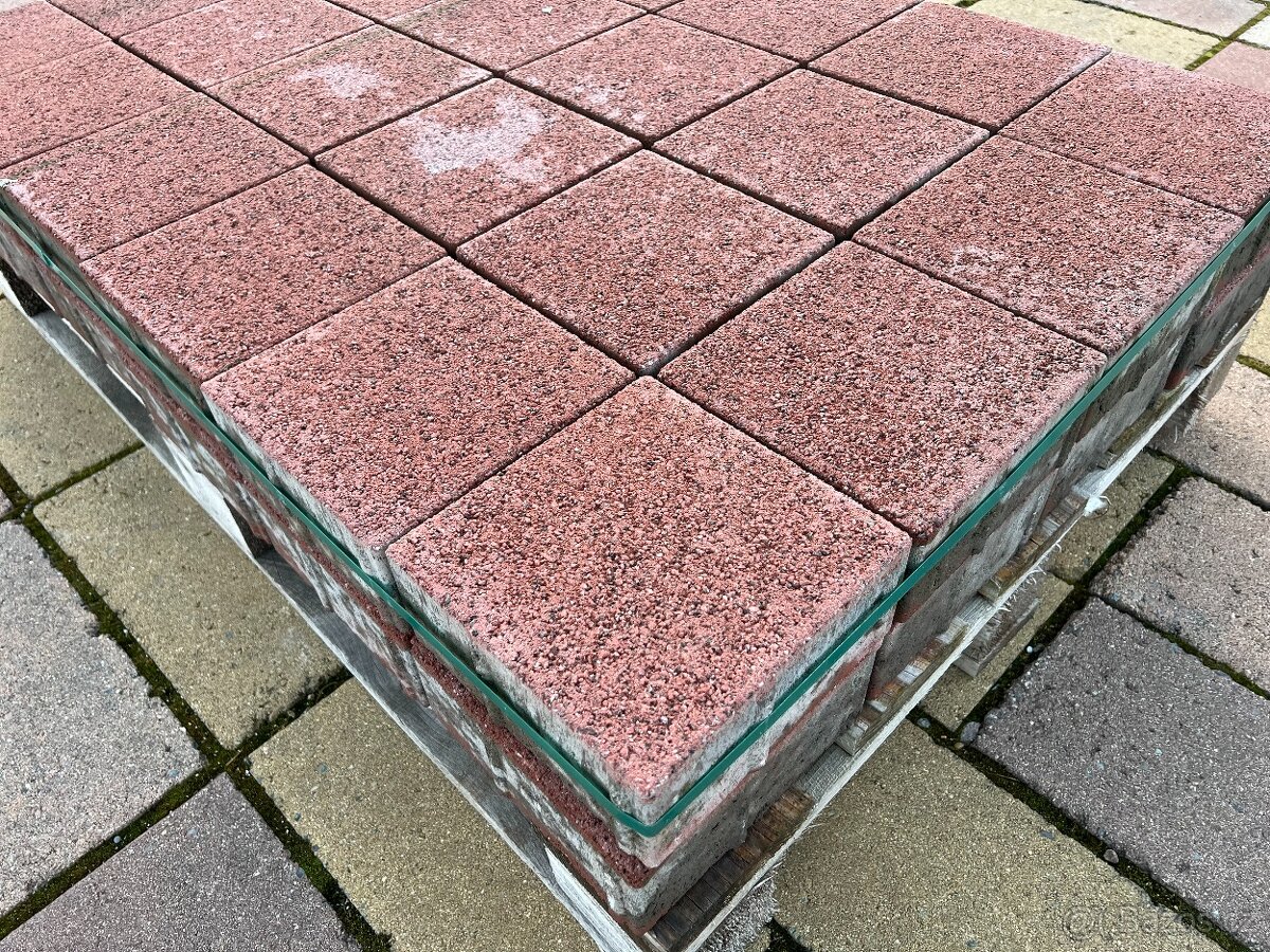 Zámková dlažba: Best Karo rovné metropol /8Cm červená