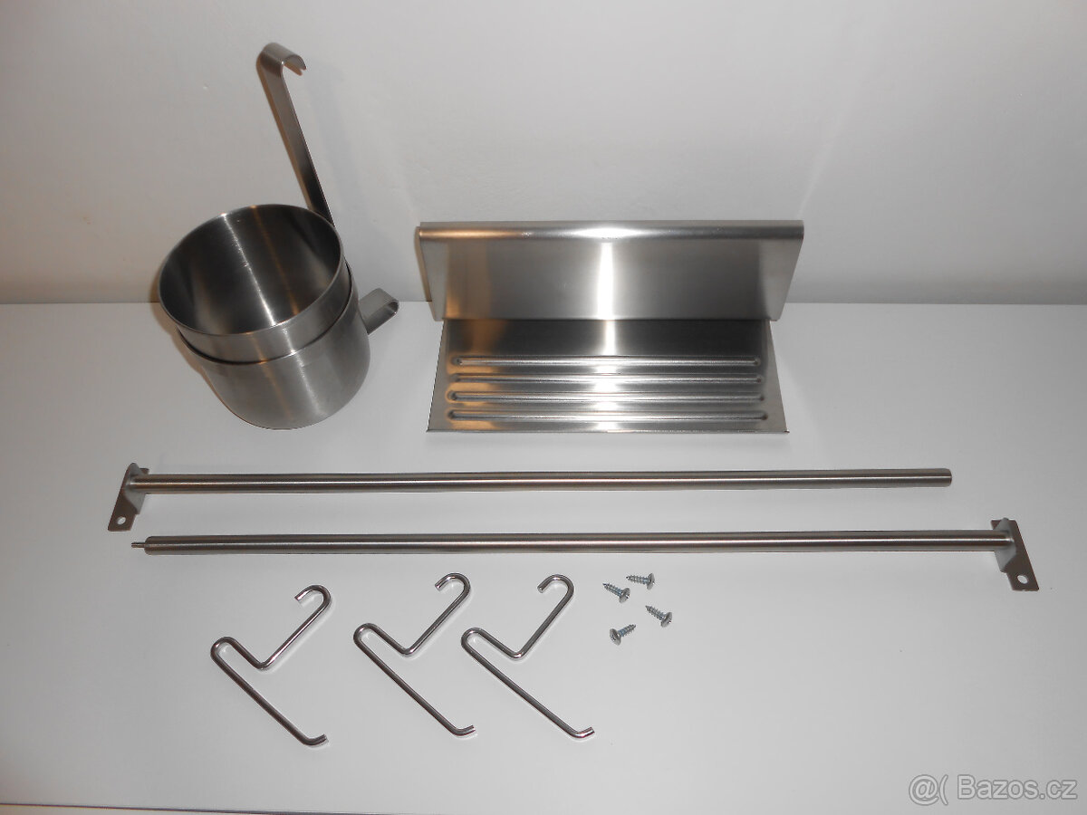 IKEA Kungsfors tyč s háčky,stojan na tablet,nádoba