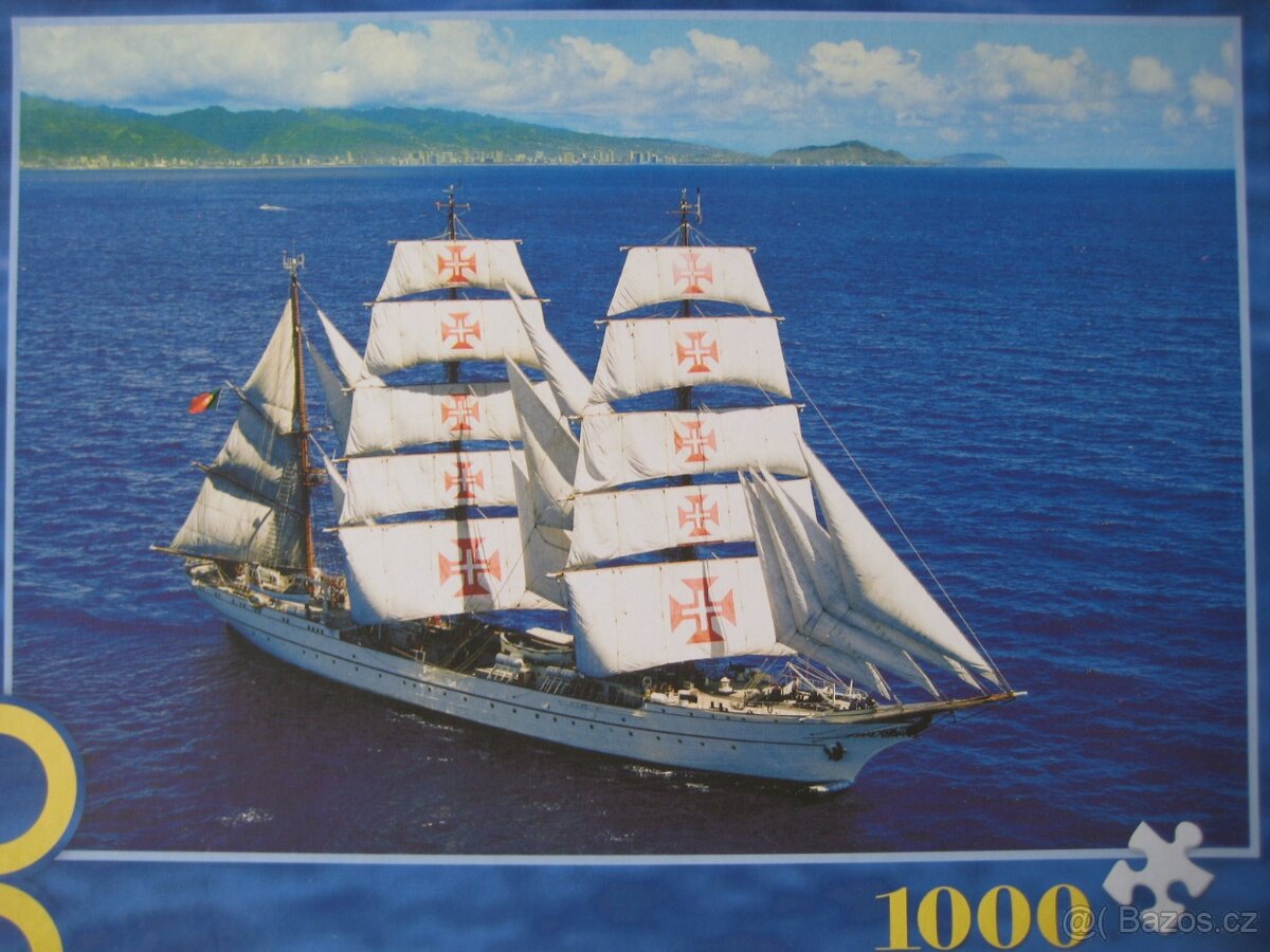 Puzzle, Plachetnice Sagres, 1000 dílků, 68x48 cm